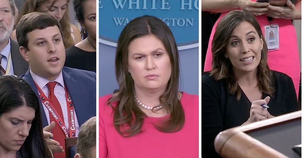 When reporters team up, better journalism ensues. This refreshing clip shows why.