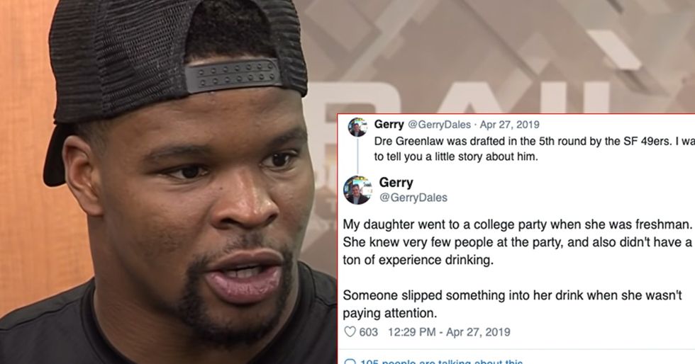 Dad shares story about daughter's scary experience at a college party with star athlete. It's pretty great.