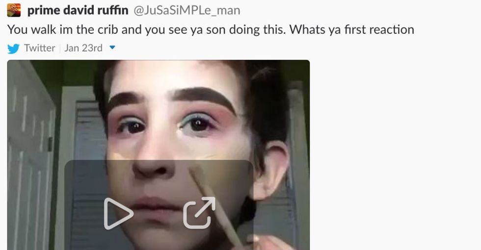 This man asked people on Twitter how they'd react if they caught their son wearing makeup. The responses were unforgettable.