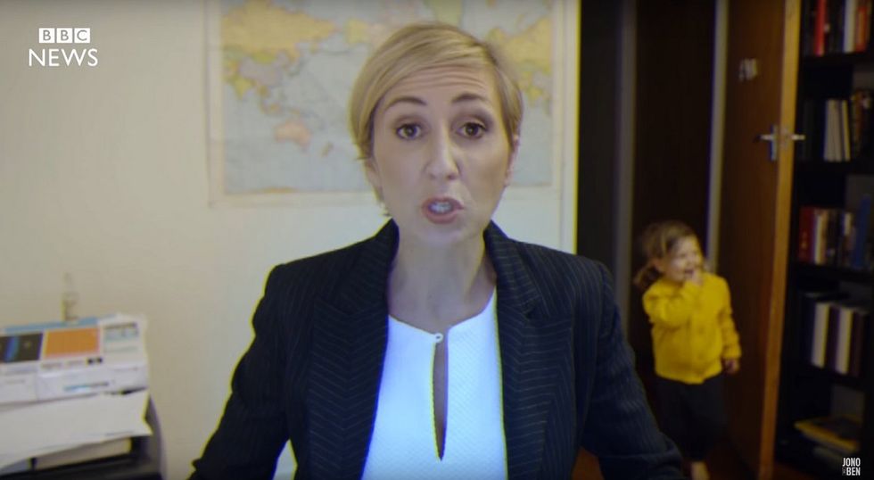 This is what happens when a woman gets interrupted during a BBC interview.