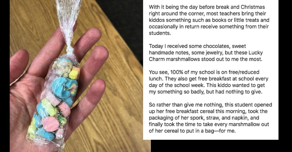 A teacher shared a simple gift a student gave her, and it's seriously the sweetest thing.