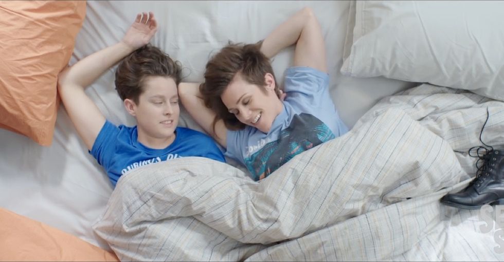Real-life couple Rhea Butcher and Cameron Esposito make a perfect pair in 'Take My Wife.'