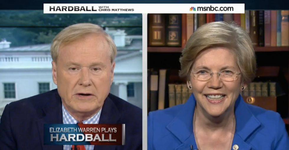 Chris Matthews made Elizabeth Warren angry on-air. Probably shouldn't have done that.