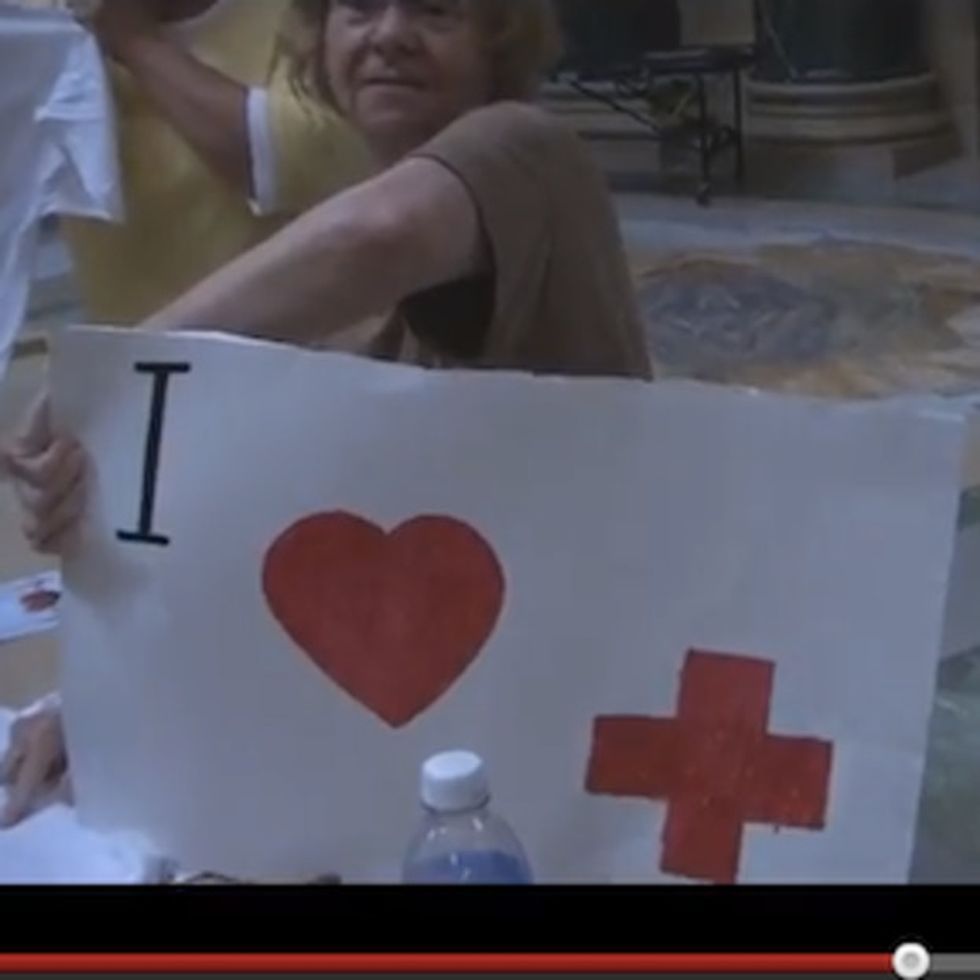 The most ironic signs to hold up while being arrested for holding up a sign.