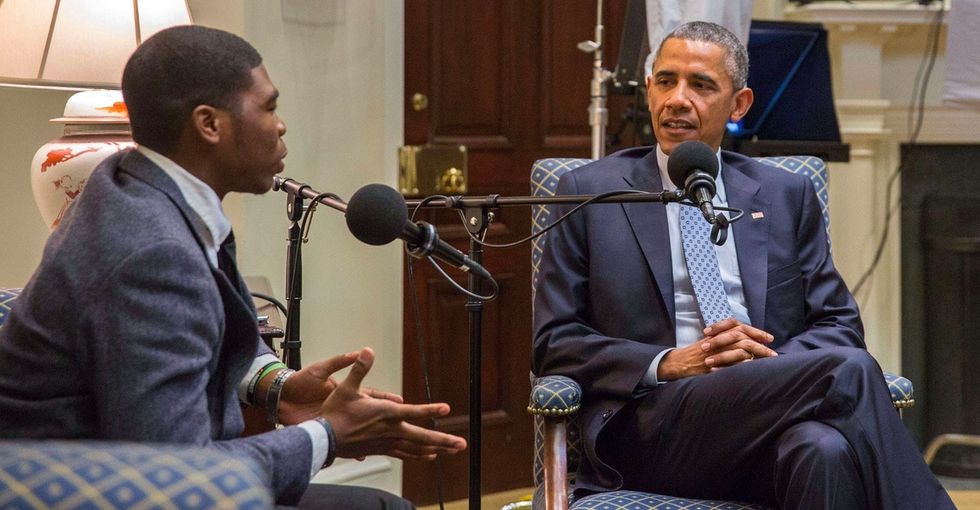 When Obama asks him about his dad, you can just tell that he knows exactly how he feels.