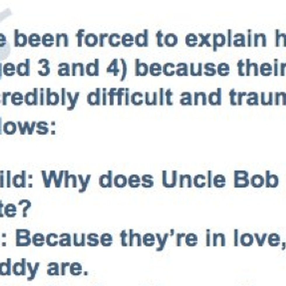 Quick! Someone Get This Kid A Therapist! (His Mom Just Told Him About Gay People)