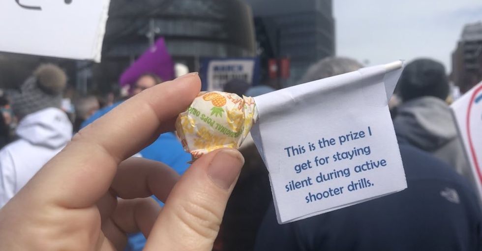 A protester was handed this lollipop at the March for Our Lives. The reason is chilling.