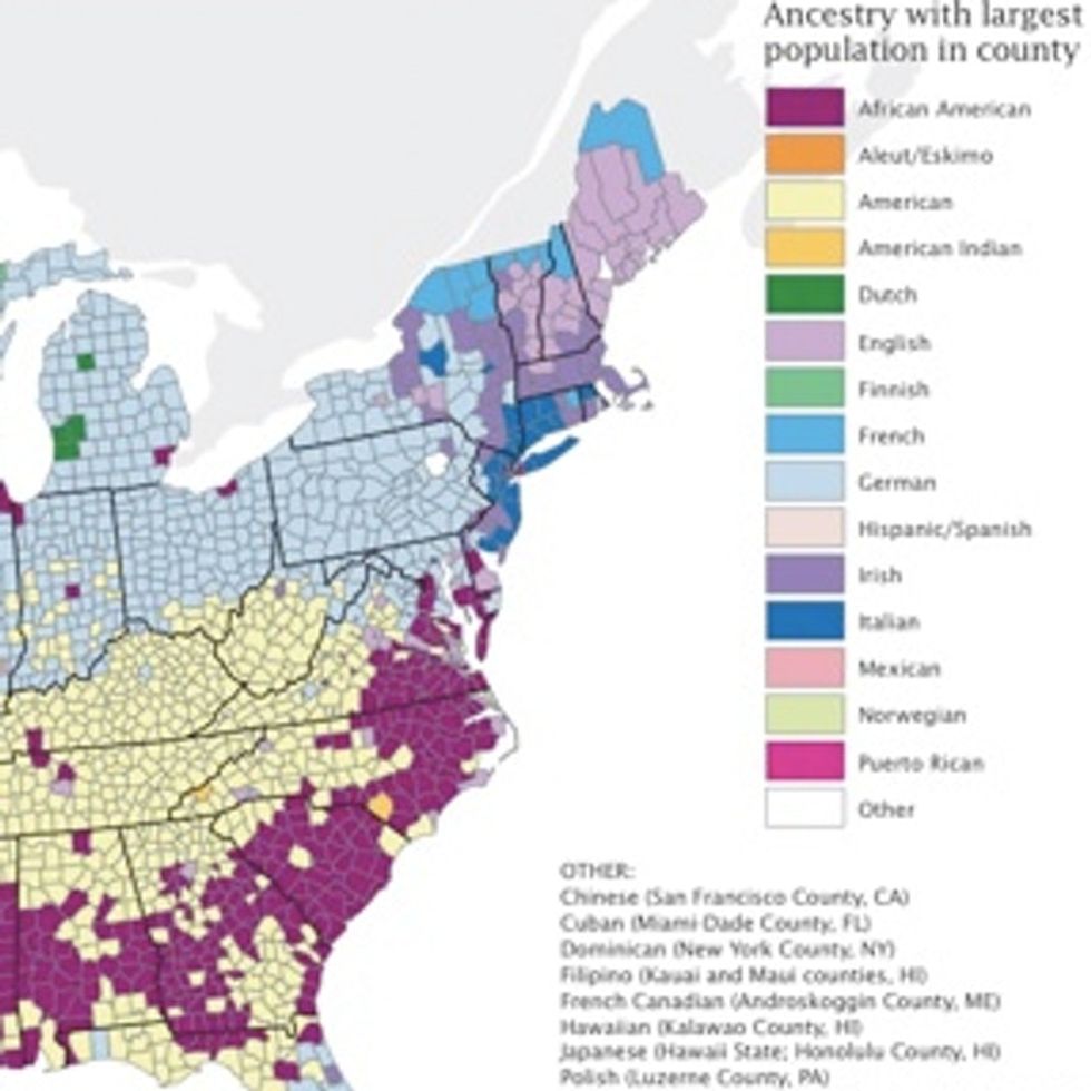 This map shows which ethnicities have the largest ancestry in U.S ...