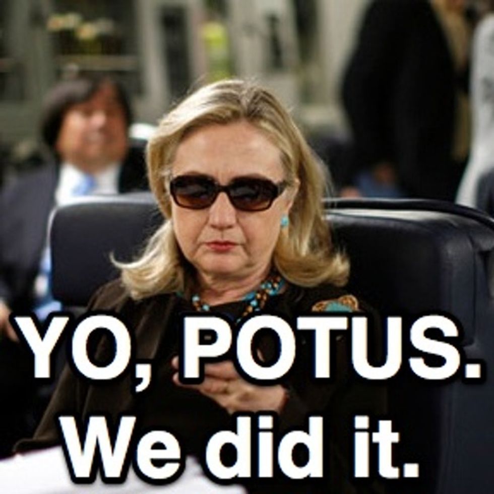 Texts With Hillary: Yea, That's Right, The Good Guys Won For Once. LOL.