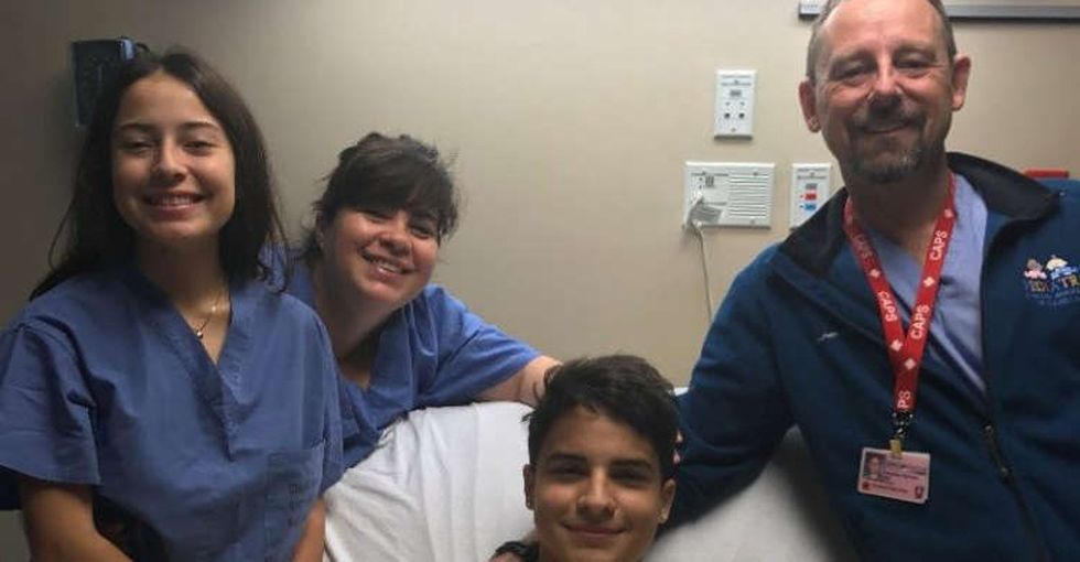 When one Houston doctor couldn't get to his hospital, he jumped in a canoe.
