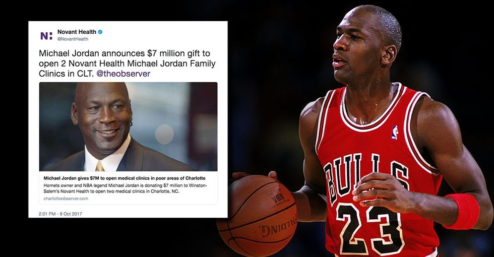 Michael Jordan just donated $7 million to open Charlotte-area health clinics.