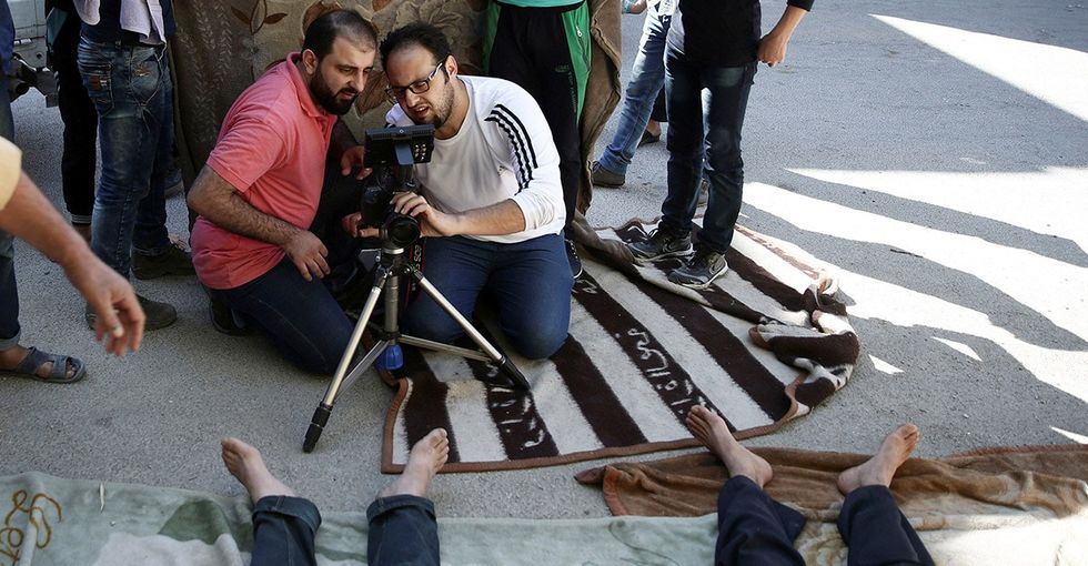 This filmmaker is re-enacting a tragic attack to show the world what Syria faces daily.