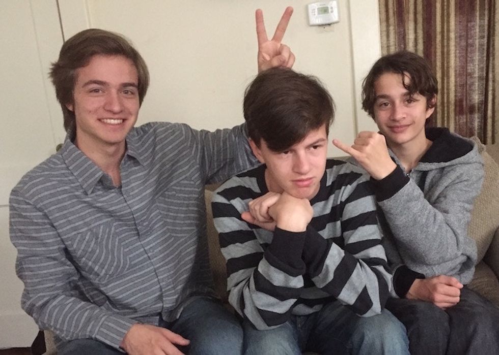 three teenaged boys
