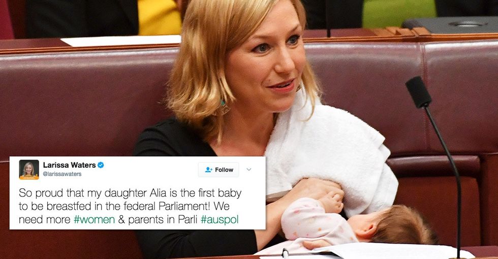 Larissa Waters' viral breastfeeding photo has an important message about motherhood.