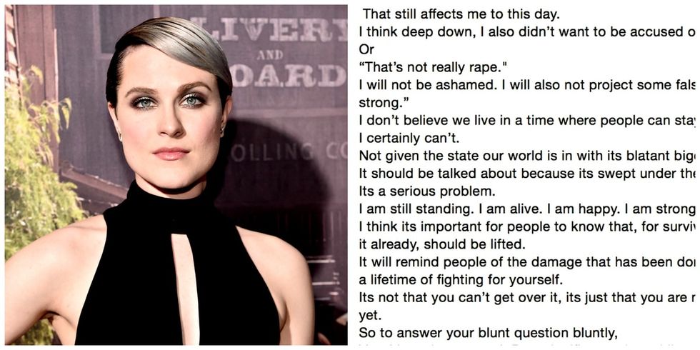 Evan Rachel Wood told a reporter about being raped. Then posted the whole letter online.