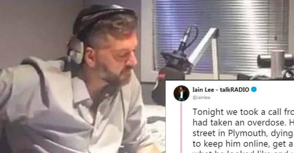 A British radio host bravely opened up about his own depression then helped save a suicidal fan in dramatic fashion.