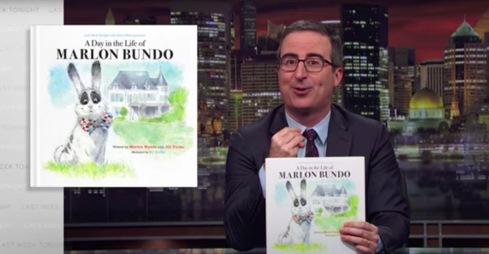 John Oliver is selling a kids book about Mike Pence's rabbit. But there's ... a twist.