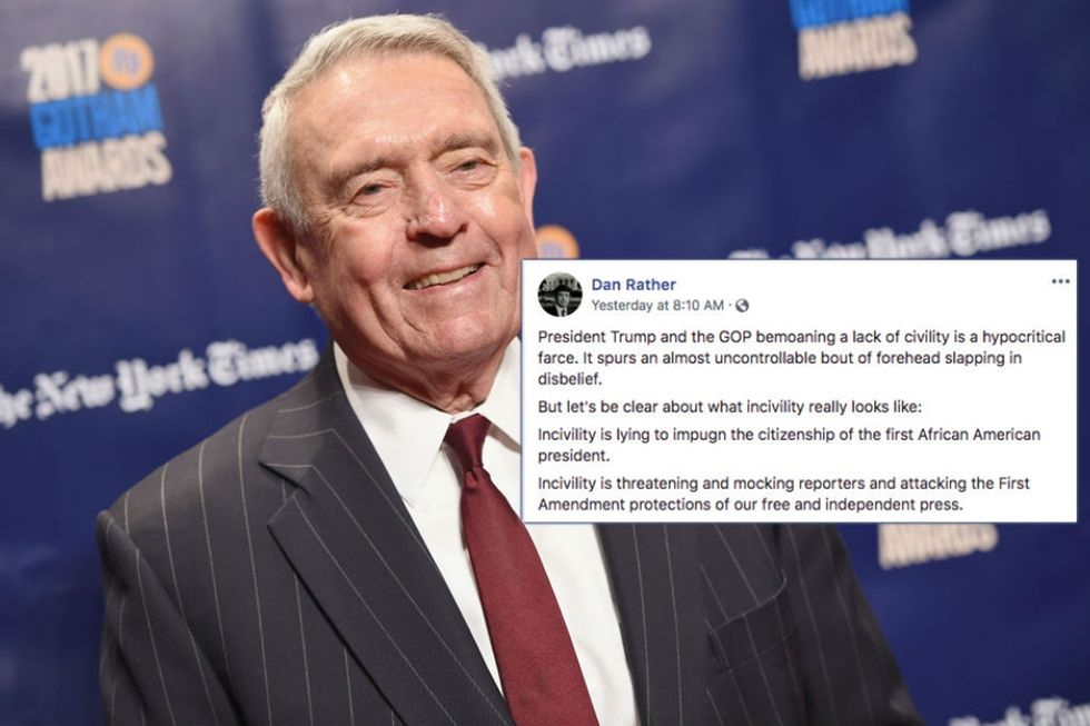 Dan Rather had the perfect response to Trump's complaint about 'a lack of civility.'