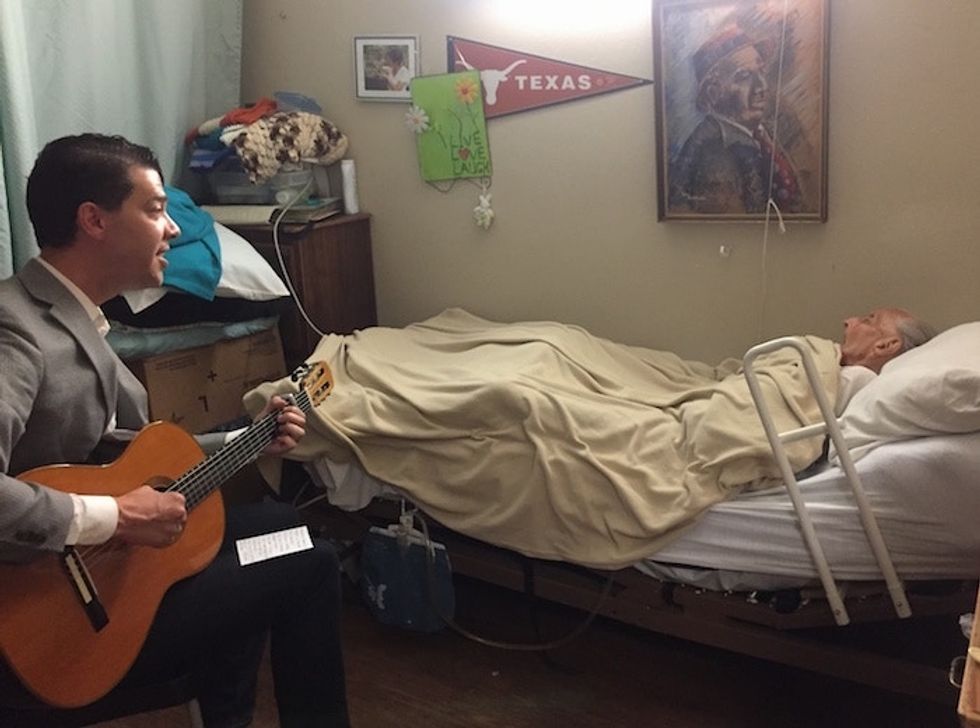 He plays music to roaring crowds, but his best shows are for a much different audience.