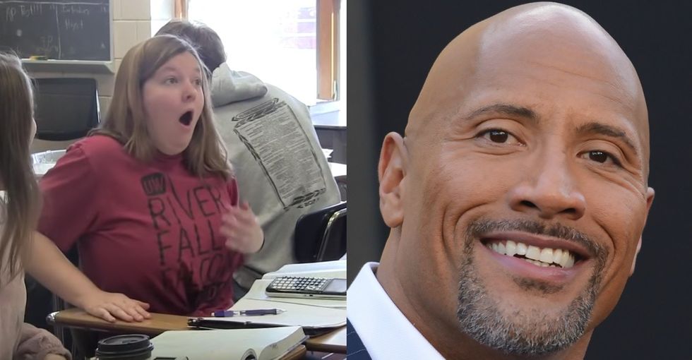 The Rock couldn't make it to her prom. So he hijacked her school's PA system instead.