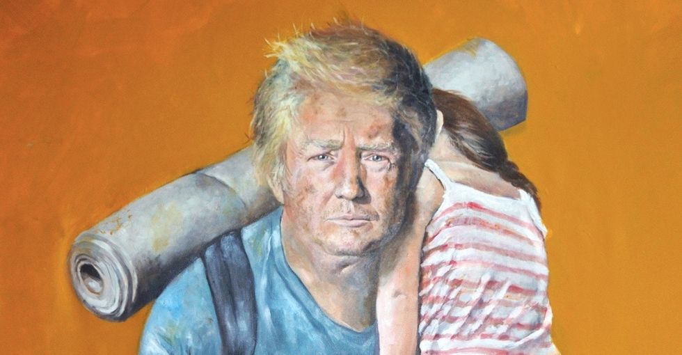 A Syrian artist and refugee painted world leaders. The results are stunning.