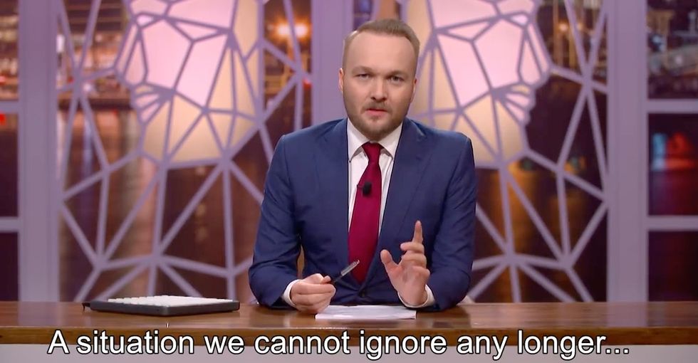 A Dutch comedy segment shows what the world thinks about the U.S. and guns.