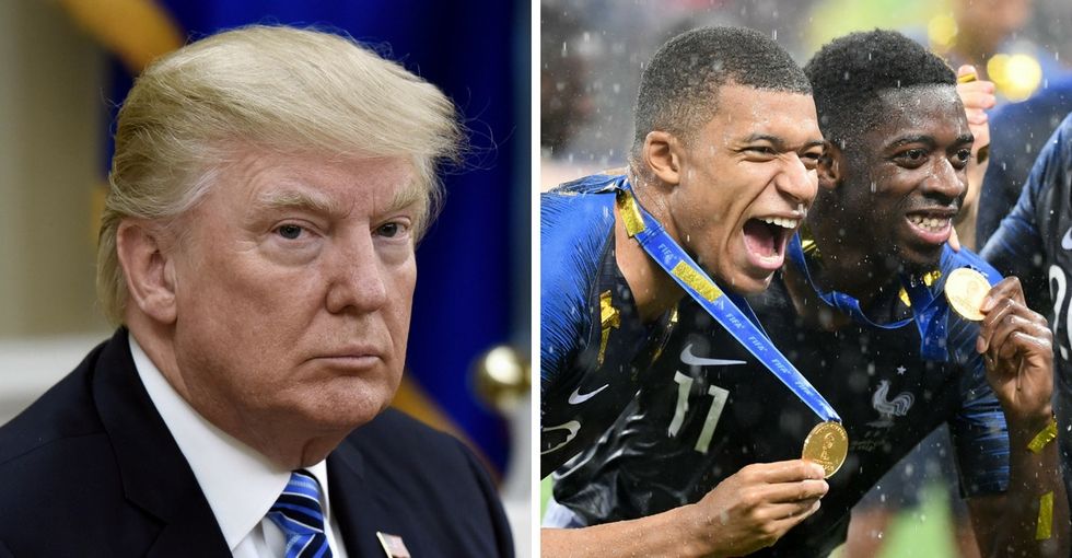 Trump left out one critical fact when congratulating France on the World Cup win.