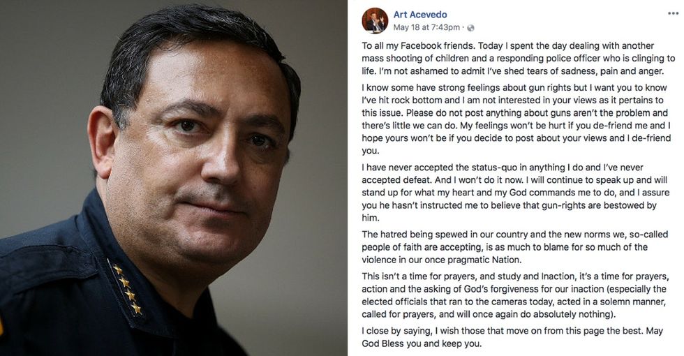 Houston's police chief says he's 'hit rock bottom' with gun rights arguments.