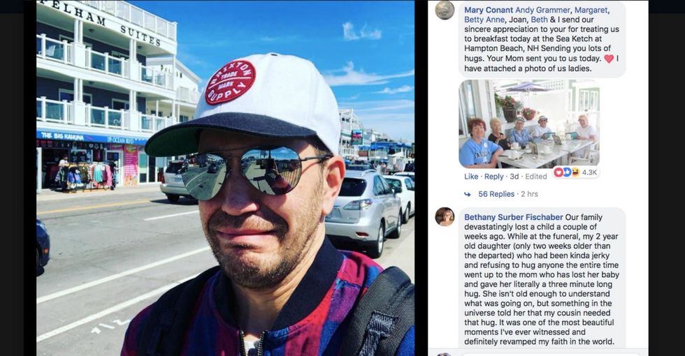 Andy Grammer's 'mom hug' with a stranger is a beautiful reminder that we're all connected.