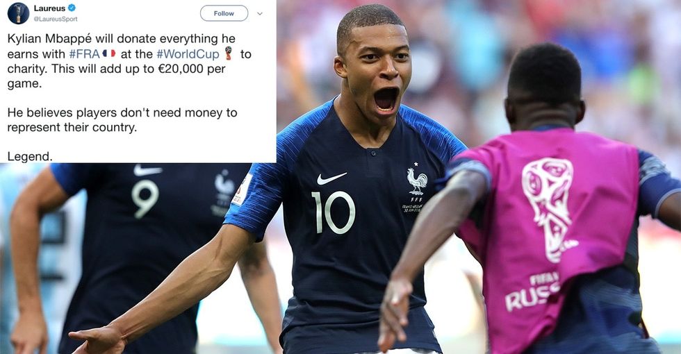 This French soccer star is using his World Cup pay to support kids with disabilities.