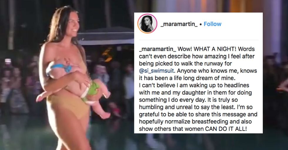 This model who breastfed on the runway says she's not the one who should make headlines.