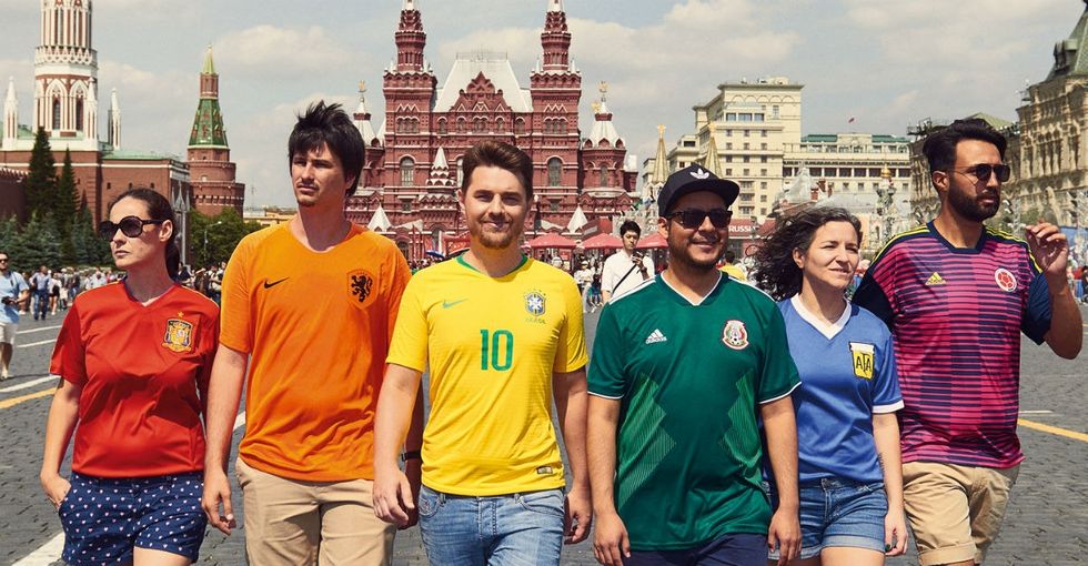 People are loving how these soccer fans trolled Russia using their countries' jerseys.