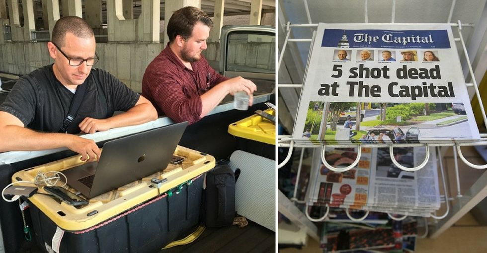 A mass shooting in its newsroom didn't stop the Capital Gazette from publishing today.