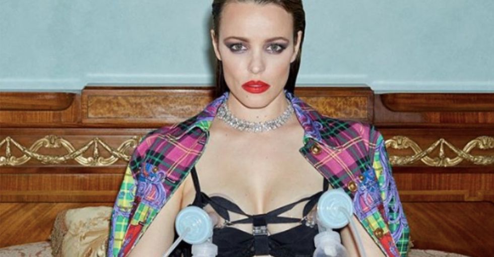 Rachel McAdams pumping during a modeling shoot is peak mom badassery.
