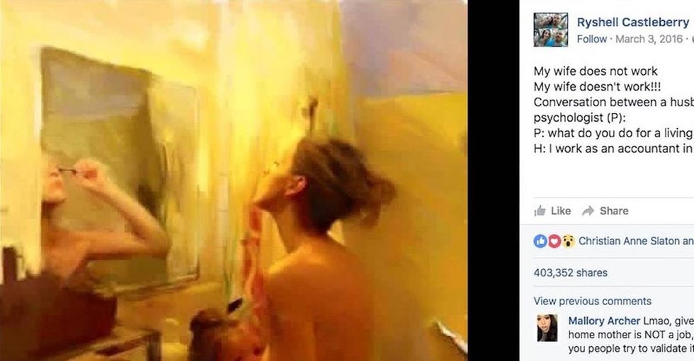 This stay-at-home mom's post about 'not working' has been shared over 400,000 times.