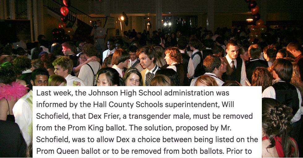A transgender student was told he couldn't run for prom king. He fought back and won something better.