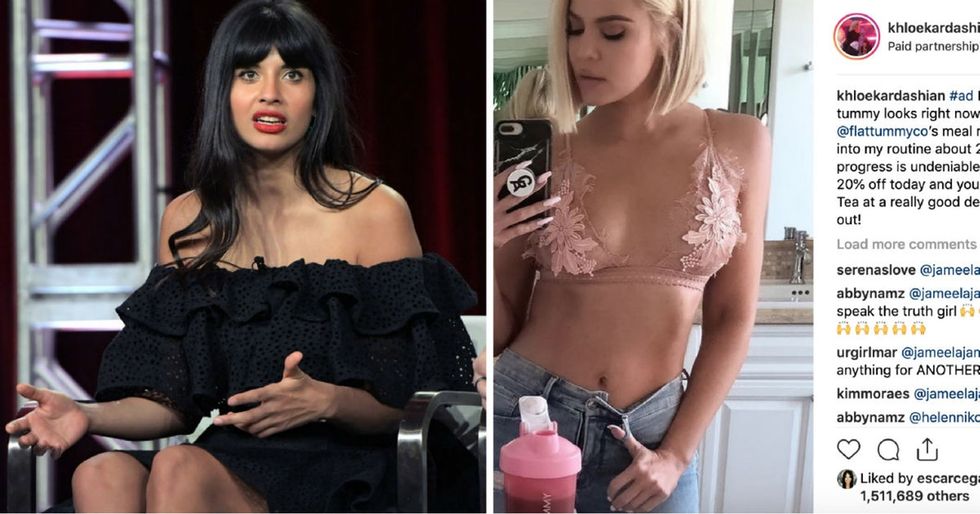 Jameela Jamil just called out Khloe Kardashian for promoting dangerous beauty standards.