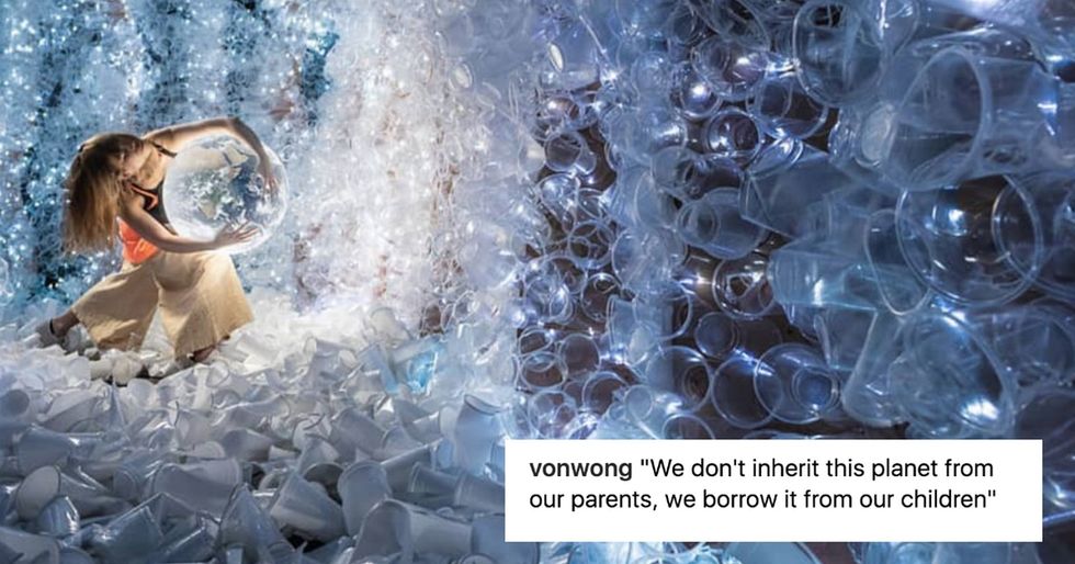 This artist is using tons of plastic garbage to make an urgent point about waste.