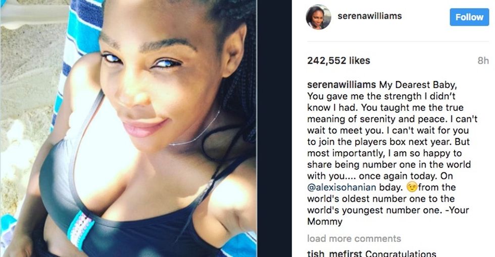 What Serena Williams wrote to her baby on Instagram and why it matters.