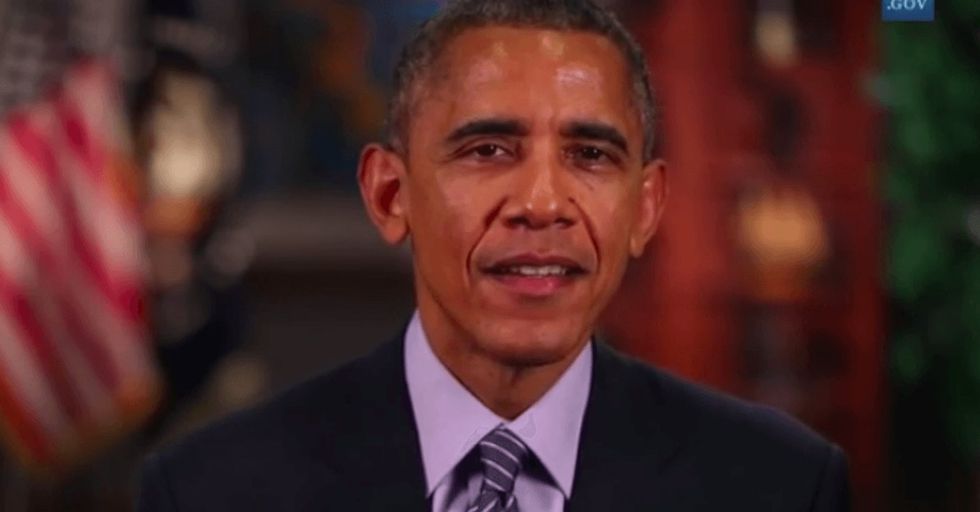 President Obama interrupted the Grammys to make a statement more remarkable than any award or dress.