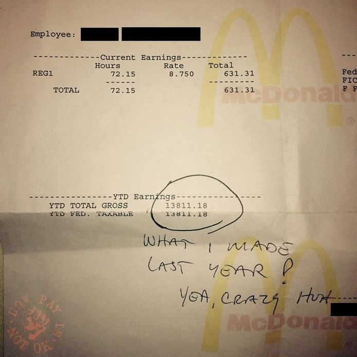 Here S A Paycheck For A Mcdonald S Worker And Here S My Jaw Dropping To The Floor Upworthy