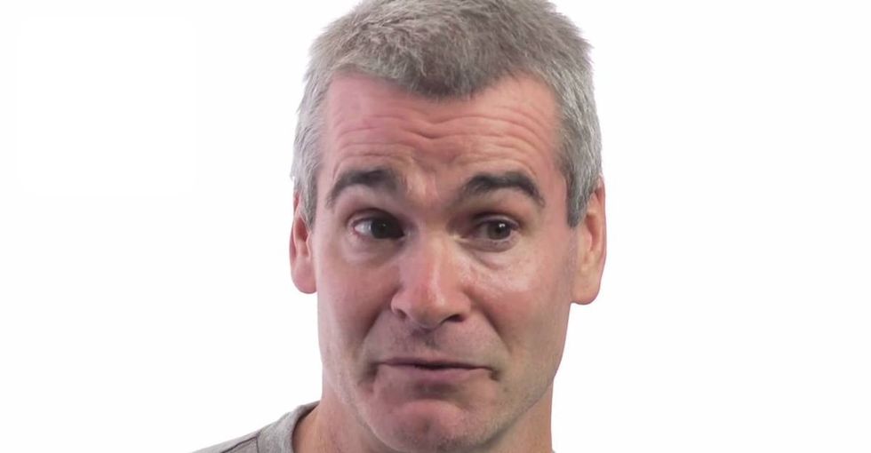 He asks, 'Why do people fear the gay?' And then he answers his own question.