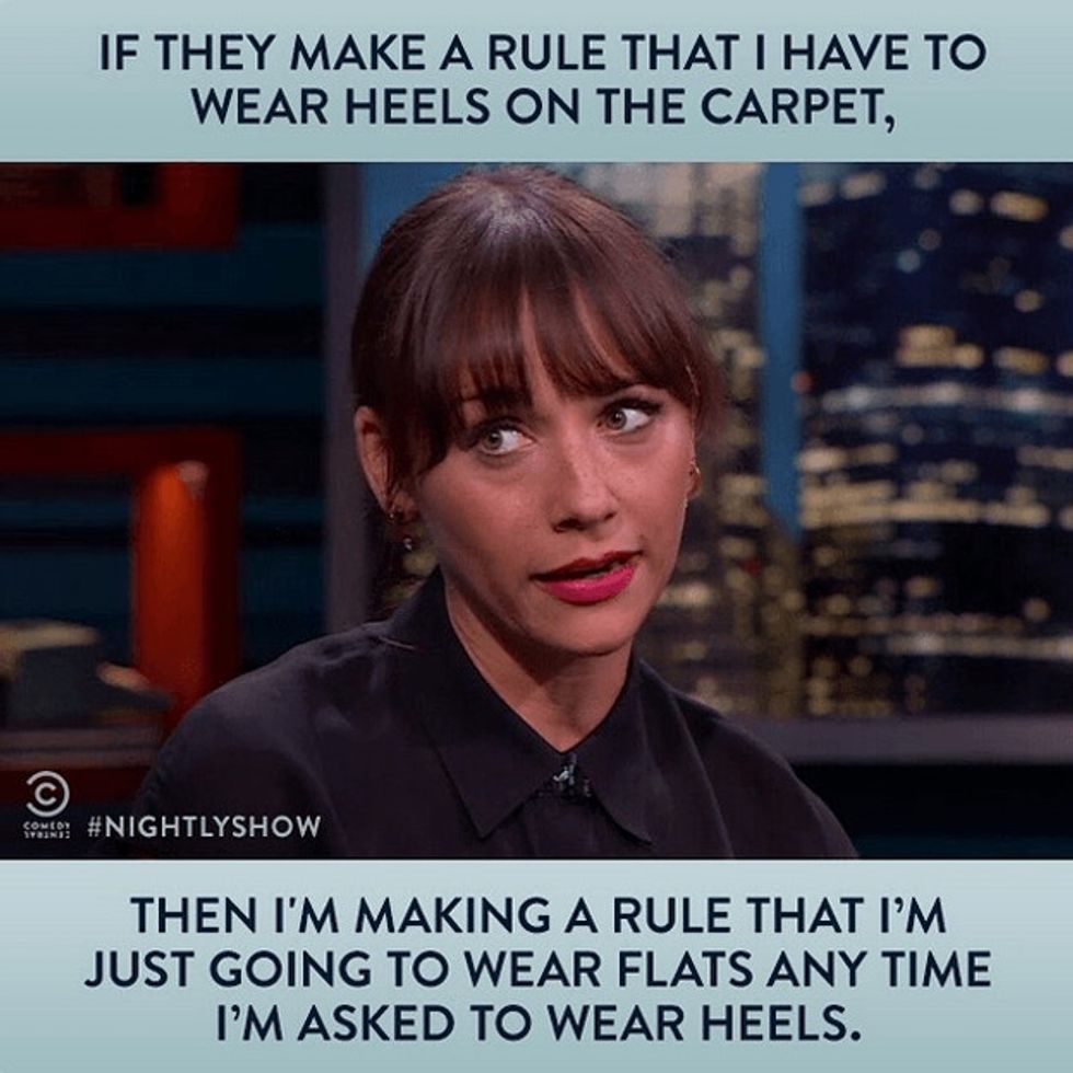 After Cannes turned away women wearing flats, actress Rashida Jones responded with her own rule.