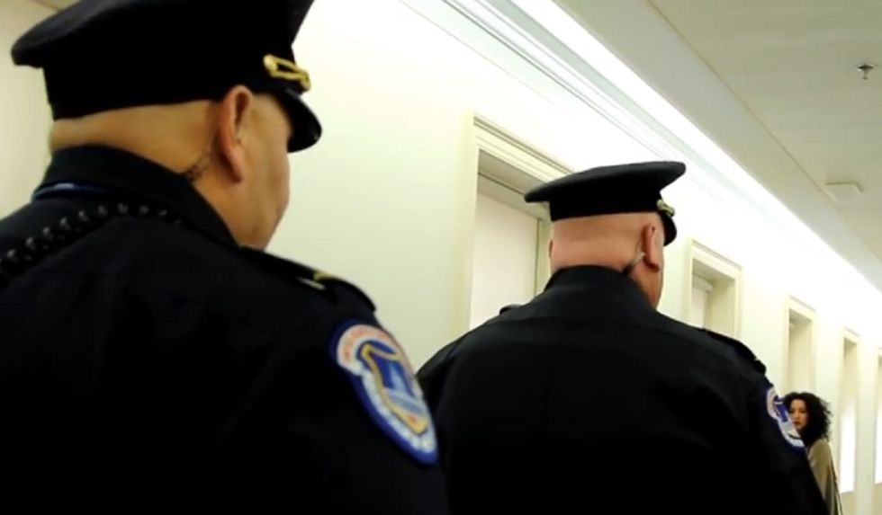 2 police officers have very different reactions to a bunch of children protesting the law.