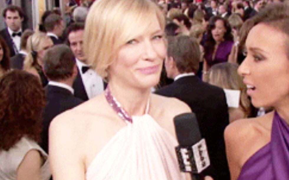 Oh snap! Cate Blanchett asks E! why they filmed her like that but not the men.