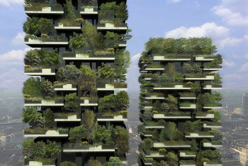See the forest that's growing within a concrete block in Milan.