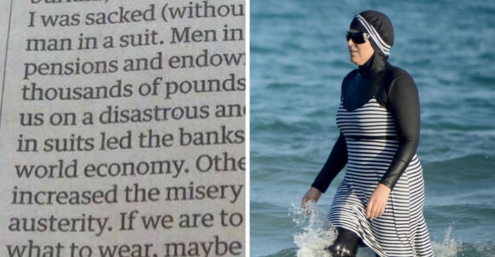 A guy penned a glorious letter on why we should ban 'men in suits,' not burkinis.