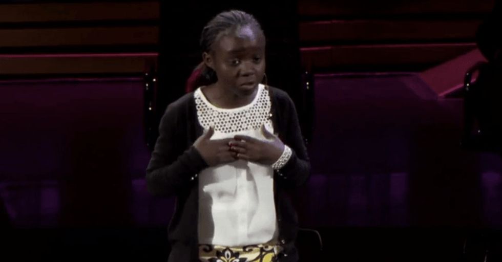 Don't be fooled by her size. This Kenyan sixth-grader knows how to own an audience.