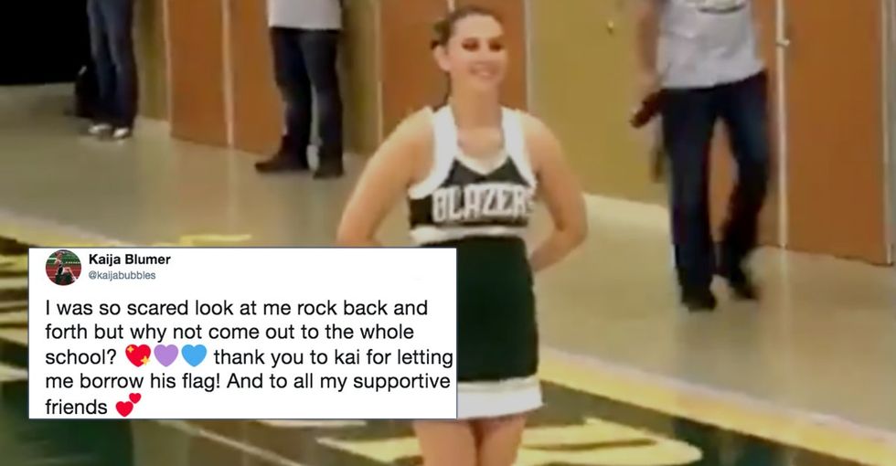 This brave cheerleader just came out to her school in the most magical way.