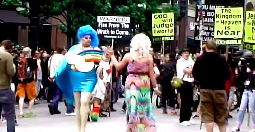 Watch A Drag Queen Teach Religious Protesters What The Bible Actually Says About A Cotton-Poly Blend